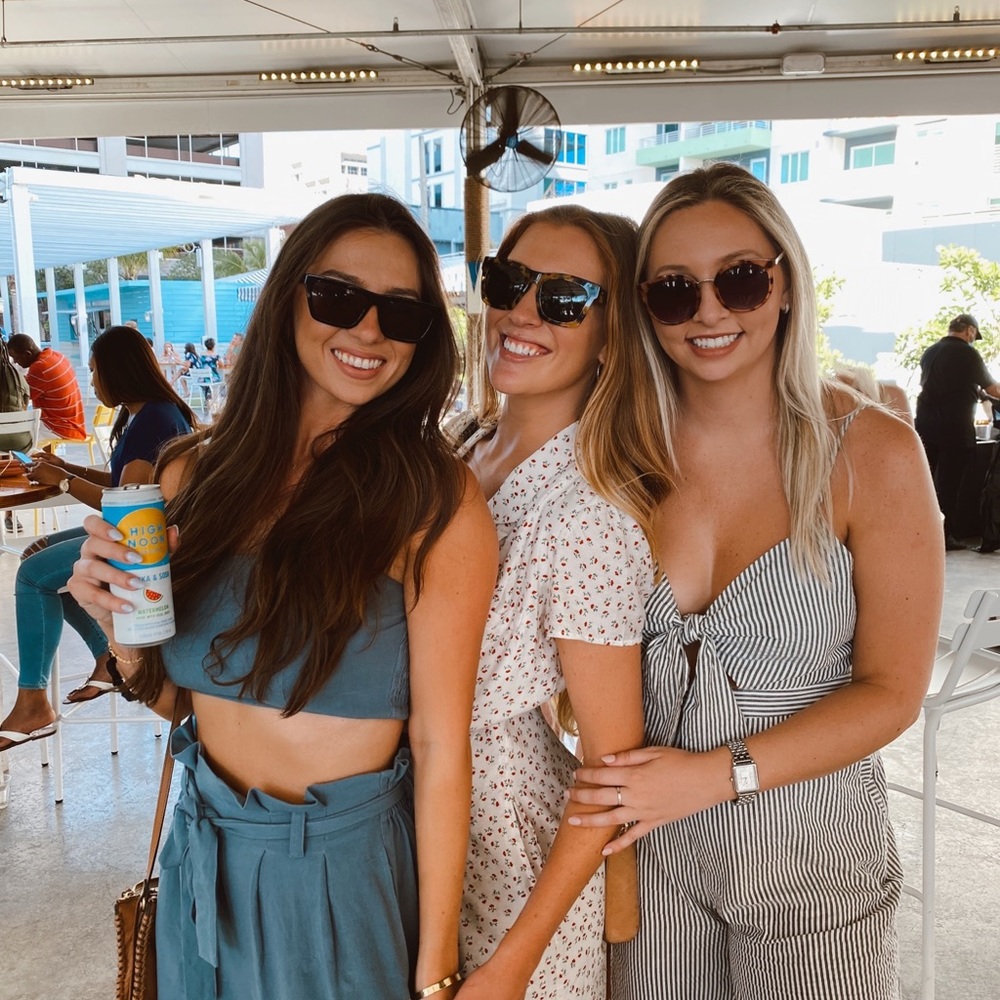 Blue two piece set with parachute style pants